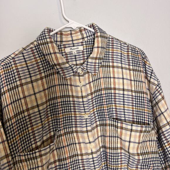 Madewell Womens Flannel Sunday Shirt in Belmont Plaid Plus Size 3X - Picture 10 of 15